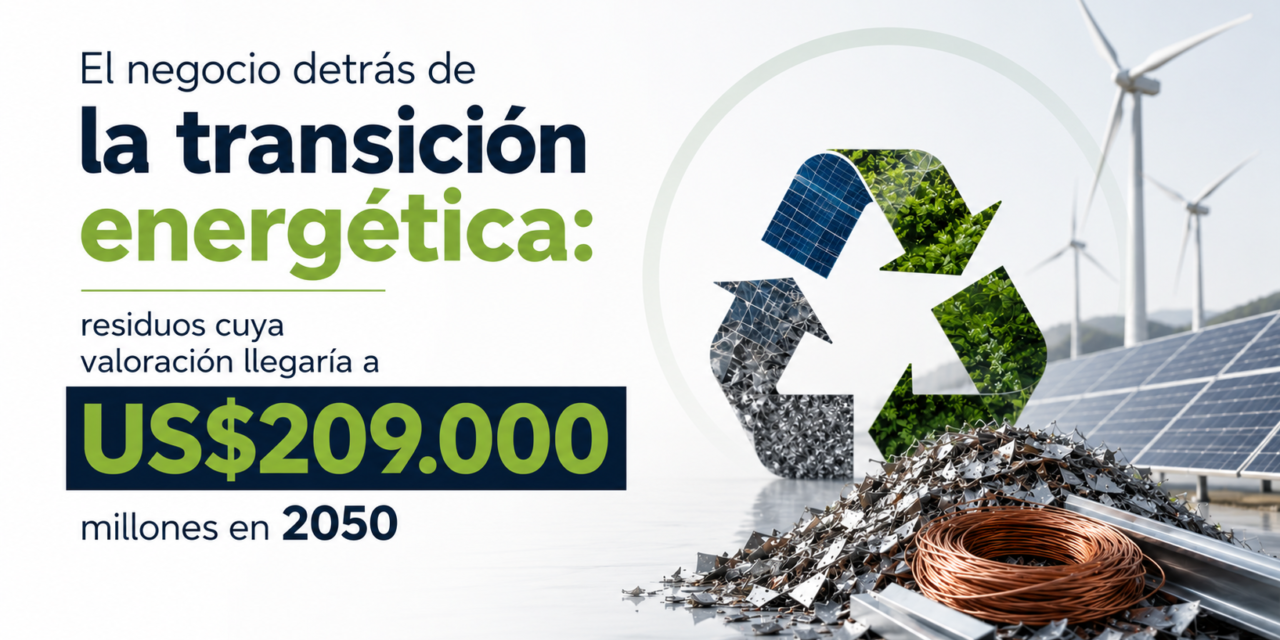 El negocio detrás de la transición energética: residuos cuya valoración llegarían a US$209.000 millones en el año 2050